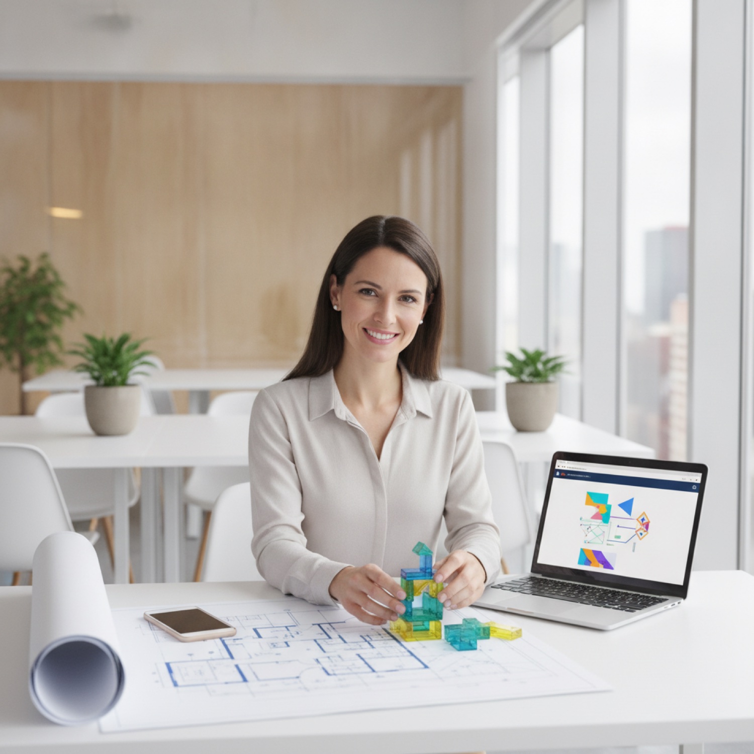 A creator building a guided tour from a floor plan on a laptop